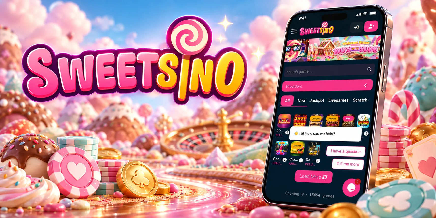 Capture d'écran de l'app Sweetsino Casino